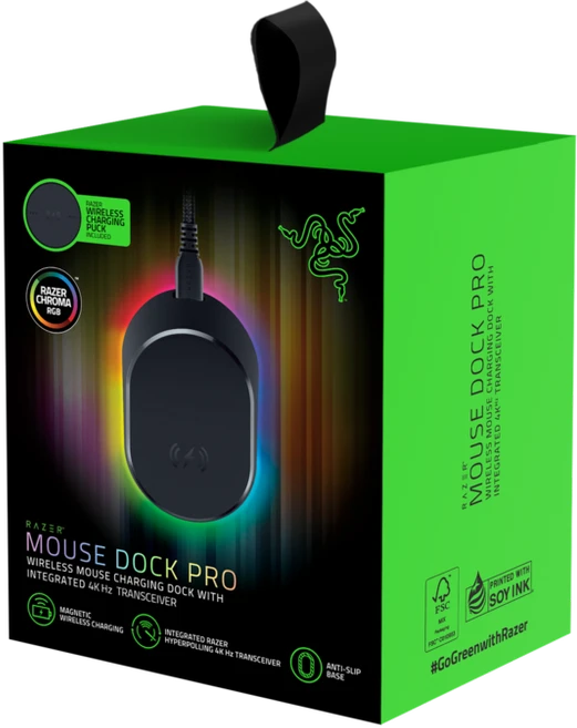 Razer | Pelė Dock Pro + Wireless Charging Puck Bundle | Wireless | USB | Juodas | Yes