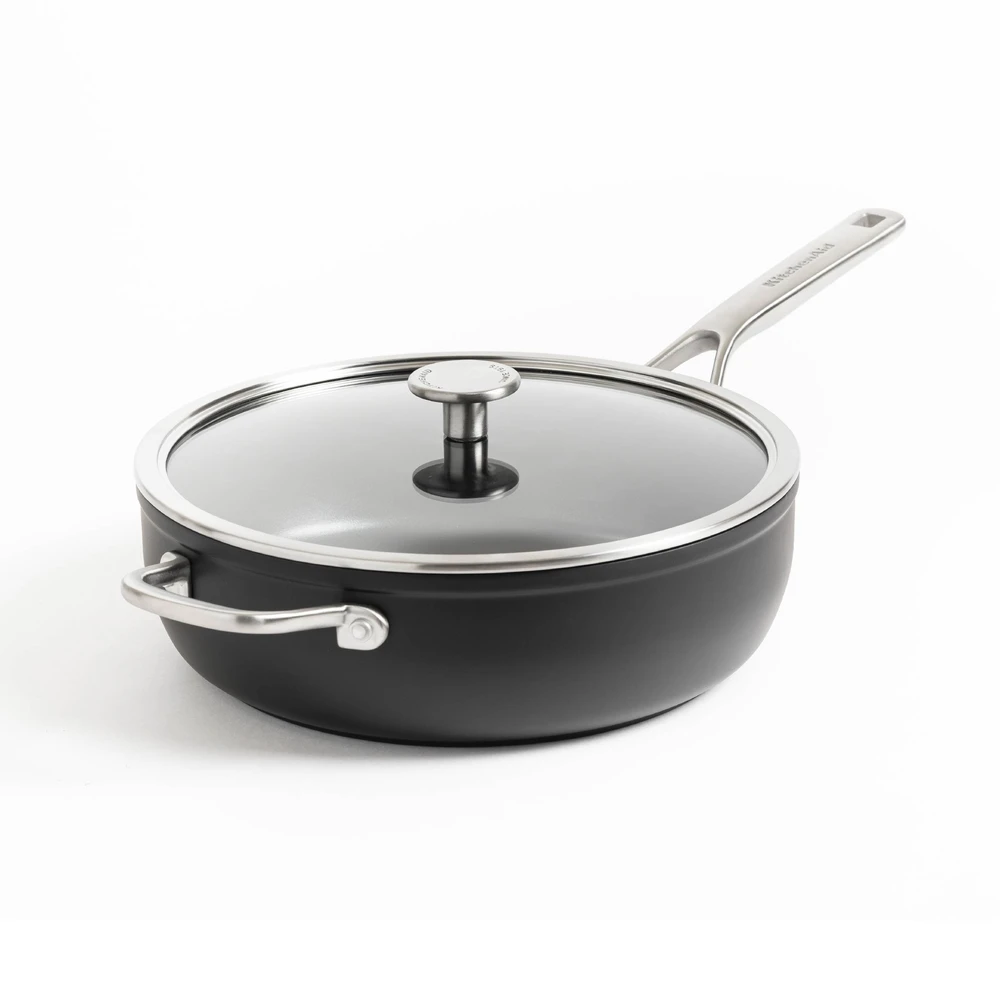 KitchenAid - Kaltinis grūdinto aliuminio vokas su pagalbine rankena - juodas - 30 cm