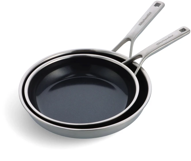 KitchenAid - Daugiafunkcinis keptuvių rinkinys - sidabrinis - 24 cm + 28 cm