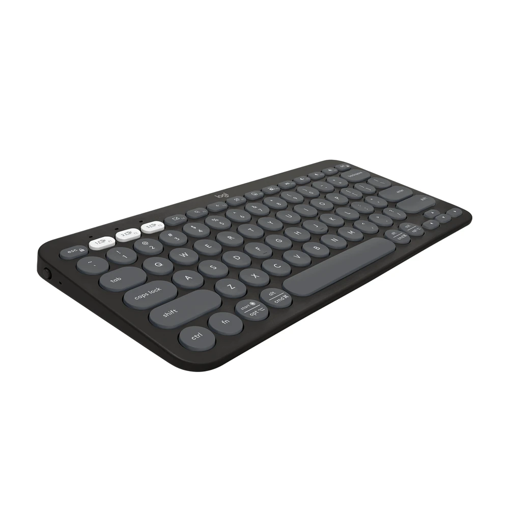 Belaidė klaviatūra Logitech PEBBLE KEYS 2 K380S, Grafito spalvos, Išdėstymas: Šiaurės šalių (Qwerty)