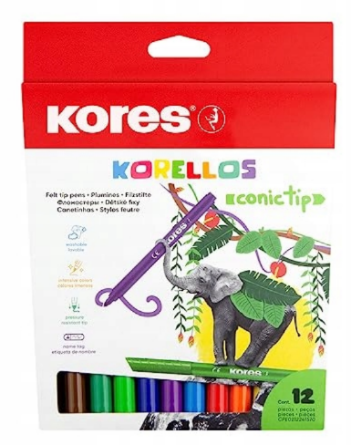 Kores – kūginiai žymekliai – 12 vnt. pakuotėje (729043)