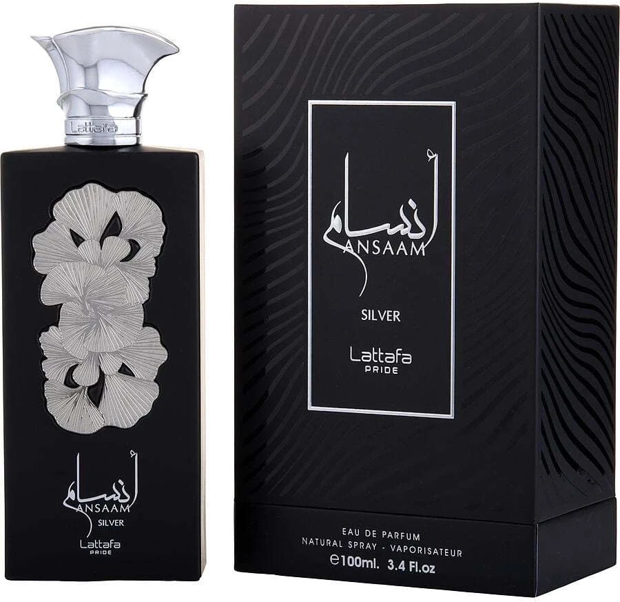Lattafa Ansaam Sidabrinis EDP parfumuotas vanduo, 100 ml