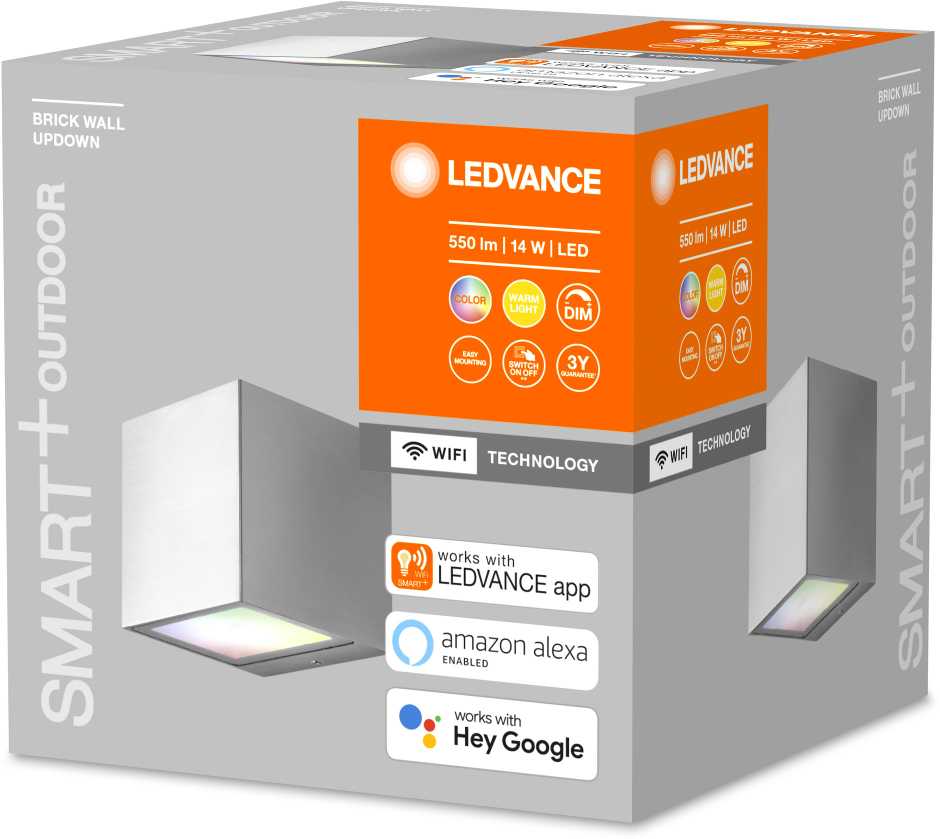 Ledvance 14W LED paviršinis šviestuvas, plieno sp., 3000K, išmanus+WiFi valdymas