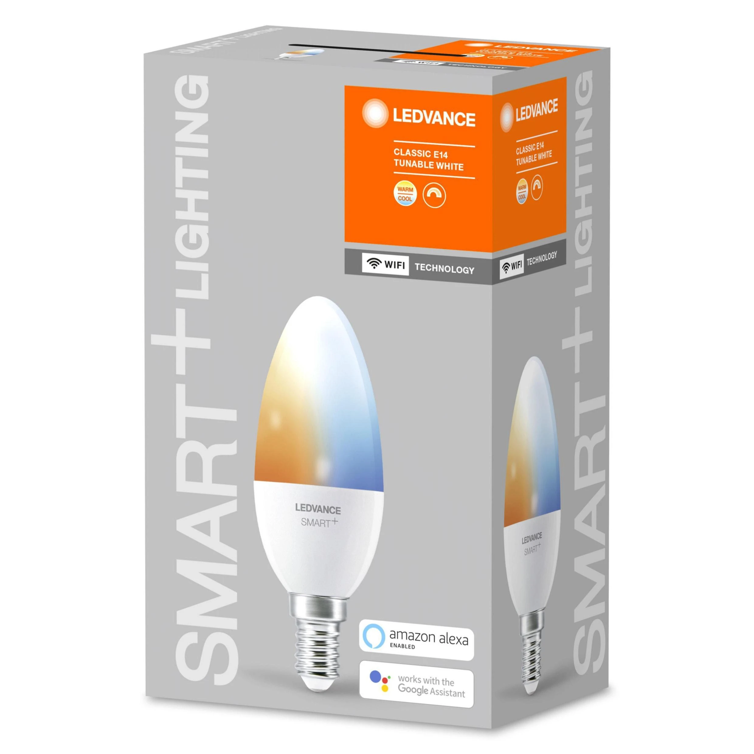 Ledvance SMART+ WiFi Classic Candle Tunable Baltas 40 5W 2700-6500K E14 Ledvance SMART+ WiFi Candle Tunable Baltas 40 5W 2700-6500K E14 E14 5 W Tunable Baltas 2700-6500K Wi-Fi