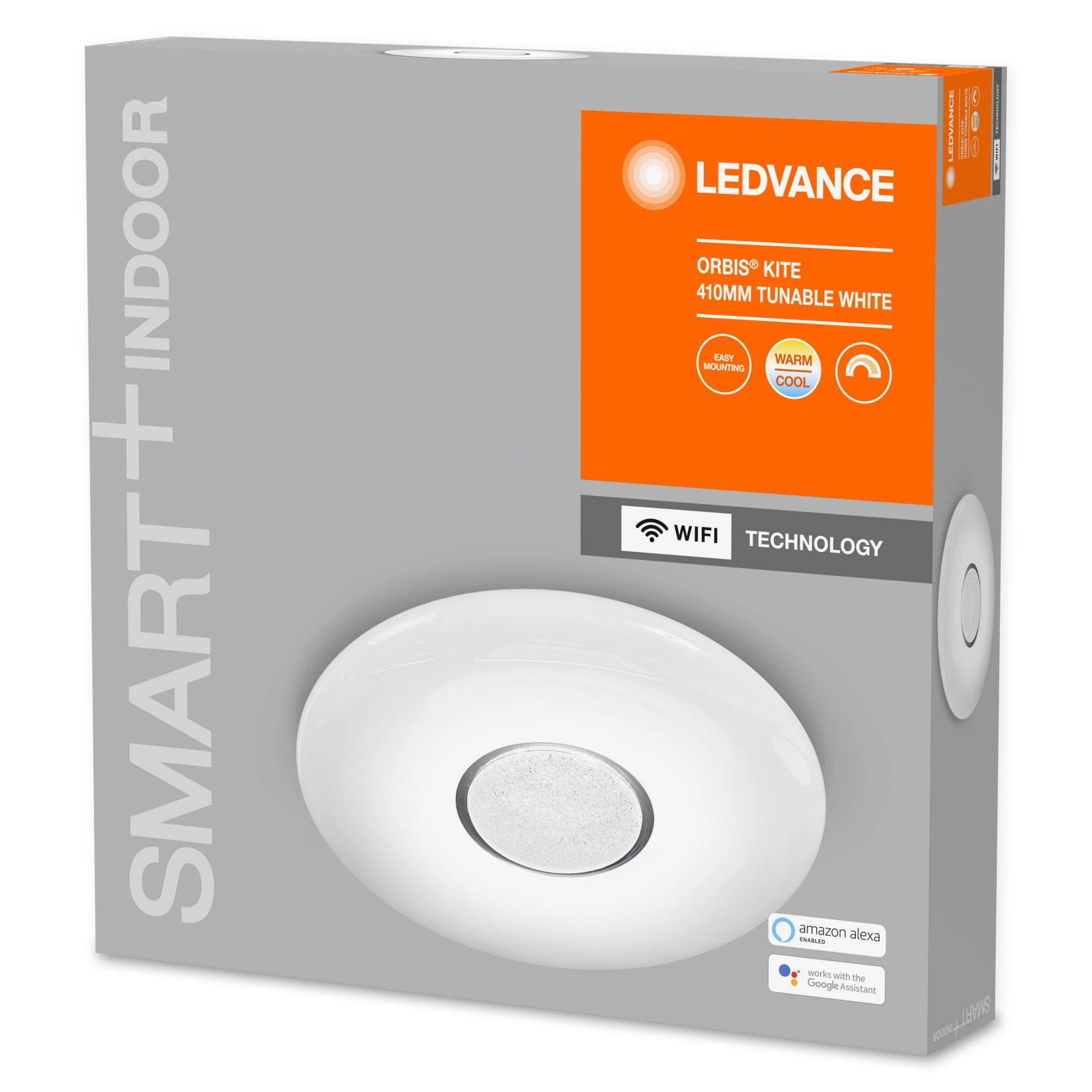„Ledvance SMART+ WiFi Orbis“ lubinis šviestuvas „Kite“ reguliuojamo ryškumo šviestuvas 24 W 110° 3000–6500K | 24 W | Reguliuojamo ryškumo šviestuvas 3000–6500K | „Wi-Fi“