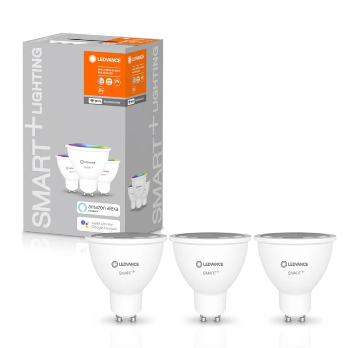 Ledvance SMART+ WiFi Spot RGBW Multicolour 40 5W 45° 2700-6500K GU10, 3vnt pakuotė | GU10 | 5 W | RGBW | Bevielis internetas