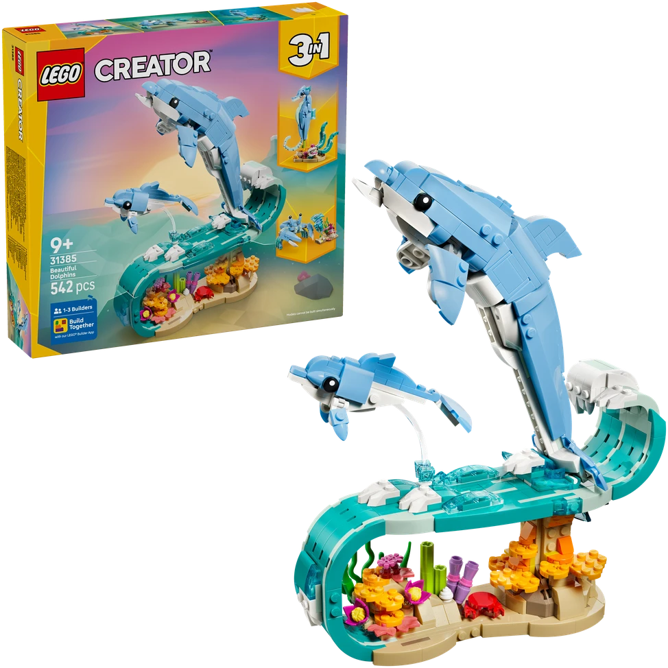 LEGO® Creator 3 in 1 Jūrų gyvūnai: gražūs delfinai 31385