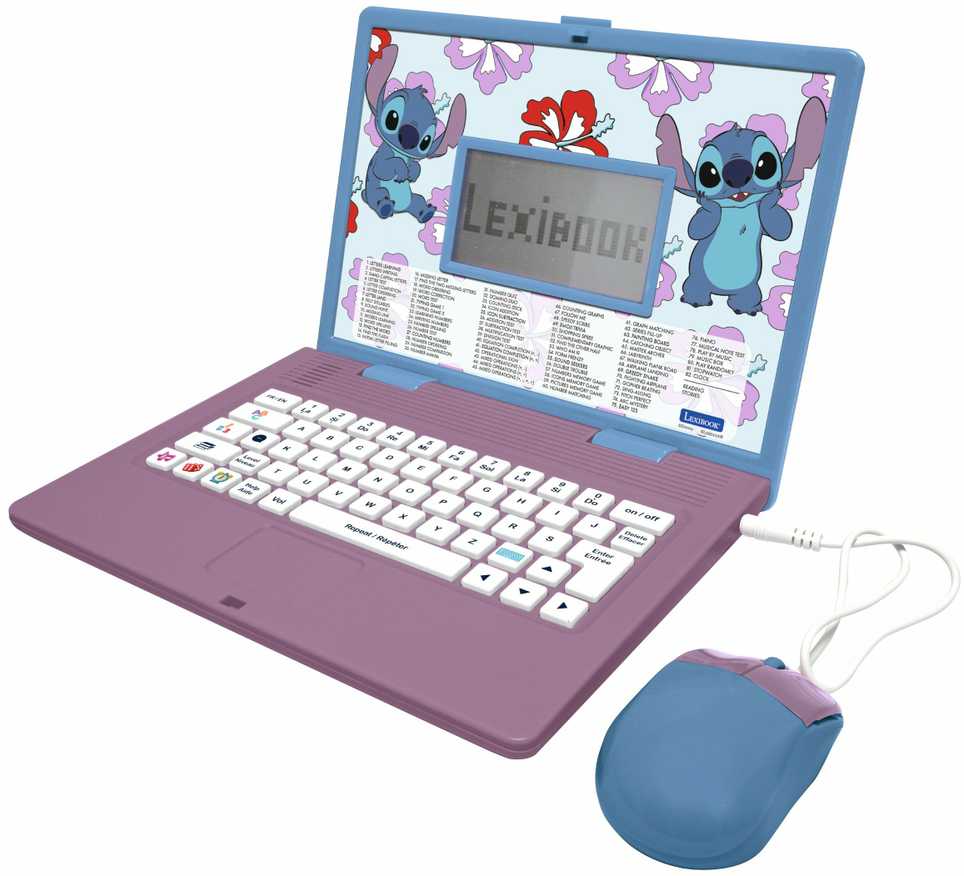Lexibook STITCH dvikalbis mokomasis kompiuteris, 124 veiklos (prancūzų-anglų kalba)