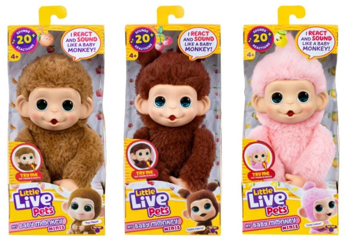 Moose Little Live Pets My Baby Mini Monkey 26765 26729 interaktyvi beždžionėlė