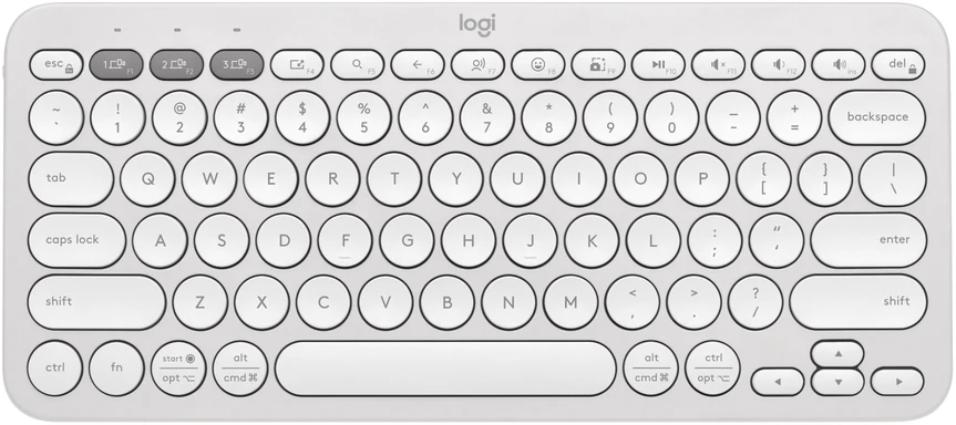 Belaidė klaviatūra Logitech PEBBLE KEYS 2 K380S, Baltos spalvos, Išdėstymas: Šiaurės šalių (Qwerty)