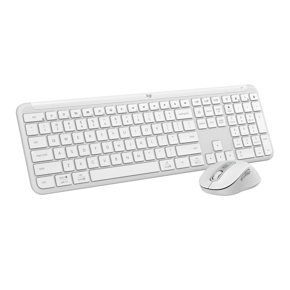 „Logitech Signature Slim“ belaidė klaviatūra ir pelė, MK950, šviesiai balta, NORDIC