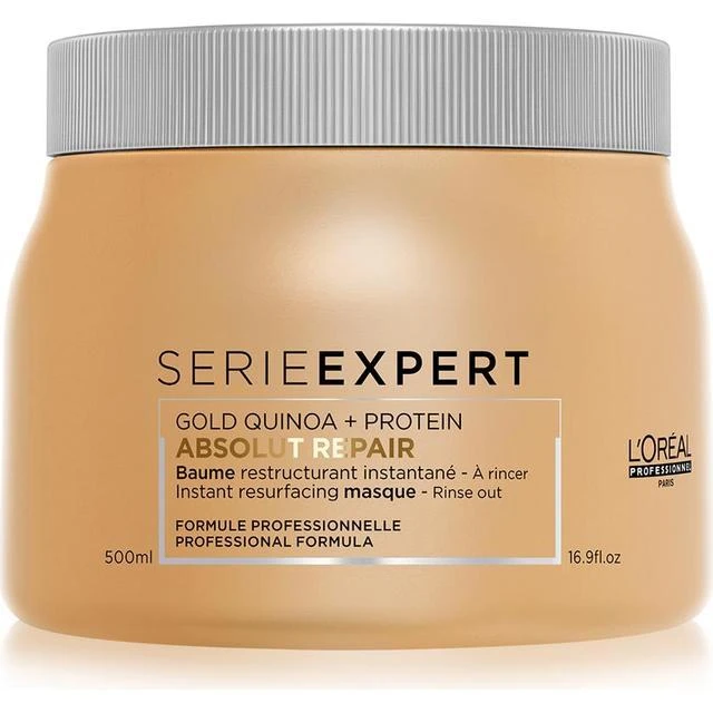 L'Oreal Professionnel Serie Expert Absolut Repair Golden Protein + Gold Quinoa plaukų kaukė, akimirksniu atnaujinanti paviršių, 500 ml