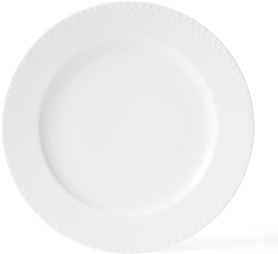 Lyngby Porcelæn - Rhombe balta vakarienės lėkštė - Ø27 cm