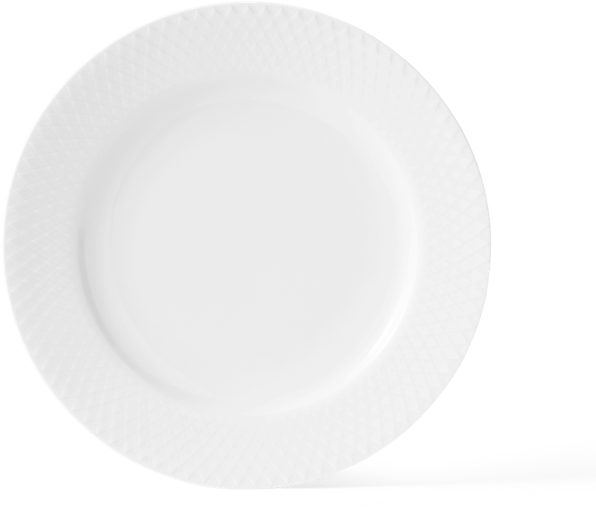 Lyngby Porcelæn - Rhombe Baltas desertinė lėkštė - Ø21 cm