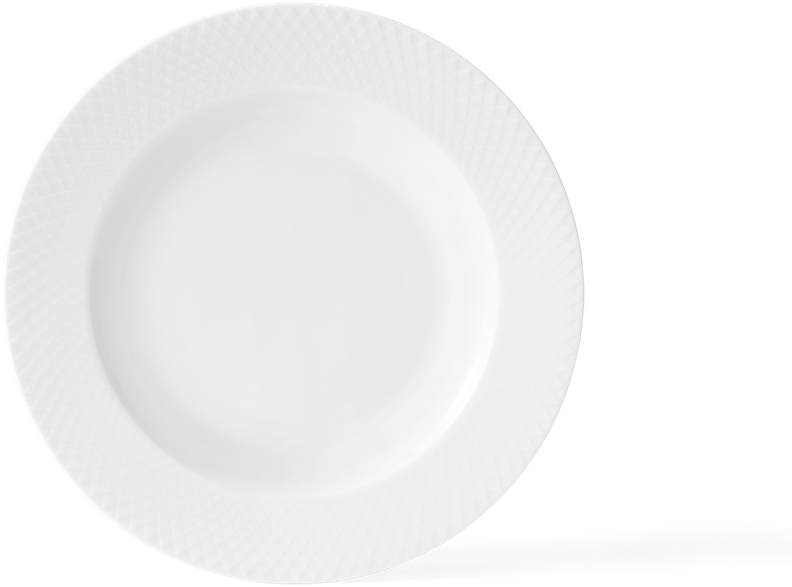 Lyngby Porcelæn - Rhombe baltos sriubos lėkštė - Ø23 cm