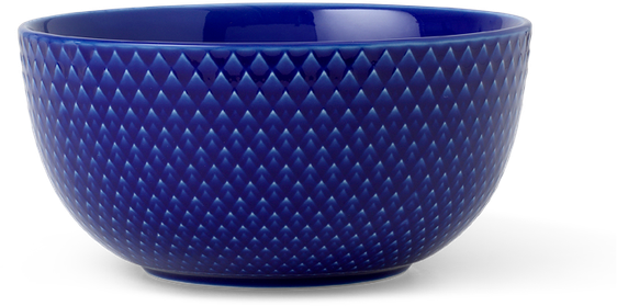 Lyngby Porcelæn - Rombo spalvos dubuo - Ø13 cm - Tamsiai mėlyna