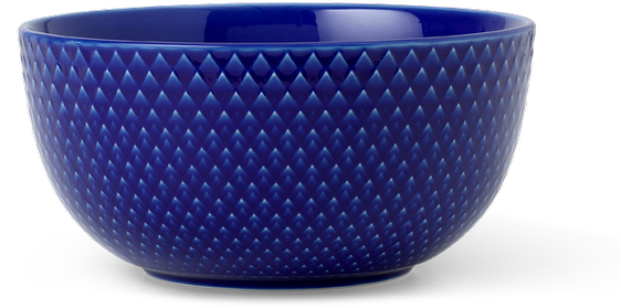 Lyngby Porcelæn - Rombo spalvos dubuo - Ø13 cm - Tamsiai mėlyna