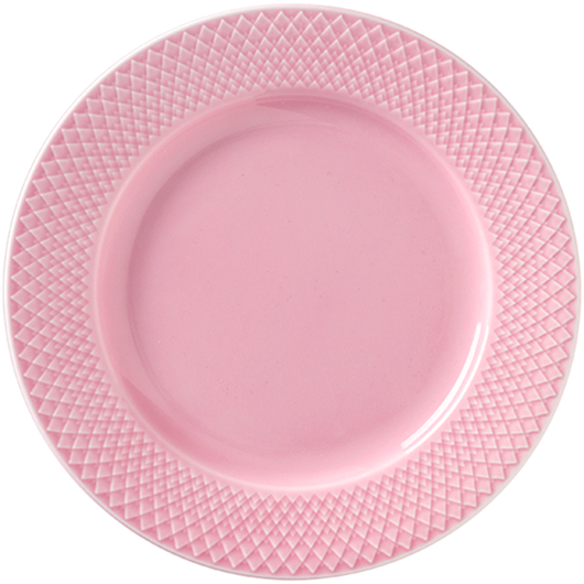 Lyngby Porcelæn – Rombo spalvos pietų lėkštė – Ø21 cm – Rosa
