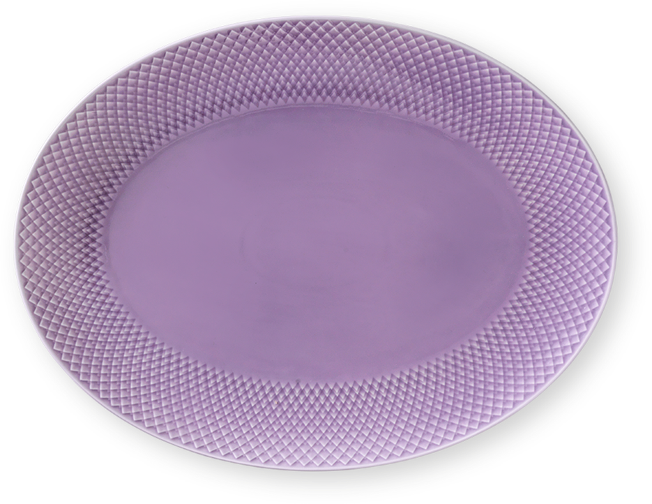 Lyngby Porcelæn - Ovalus serviravimo indas „Rhombe Color“ - 35 x 26,5 cm - violetinė