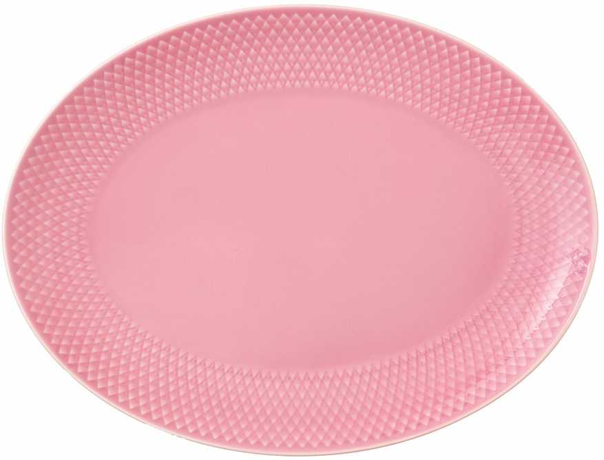 Lyngby Porcelæn - Ovalus serviravimo indas „Rhombe Color“ - 28,5 x 21,5 cm - Rožinis