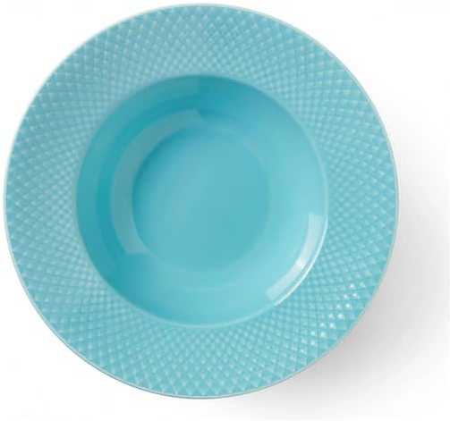 Lyngby Porcelæn - Rombo spalvos sriubos lėkštė - Ø24,5 cm - Turkis
