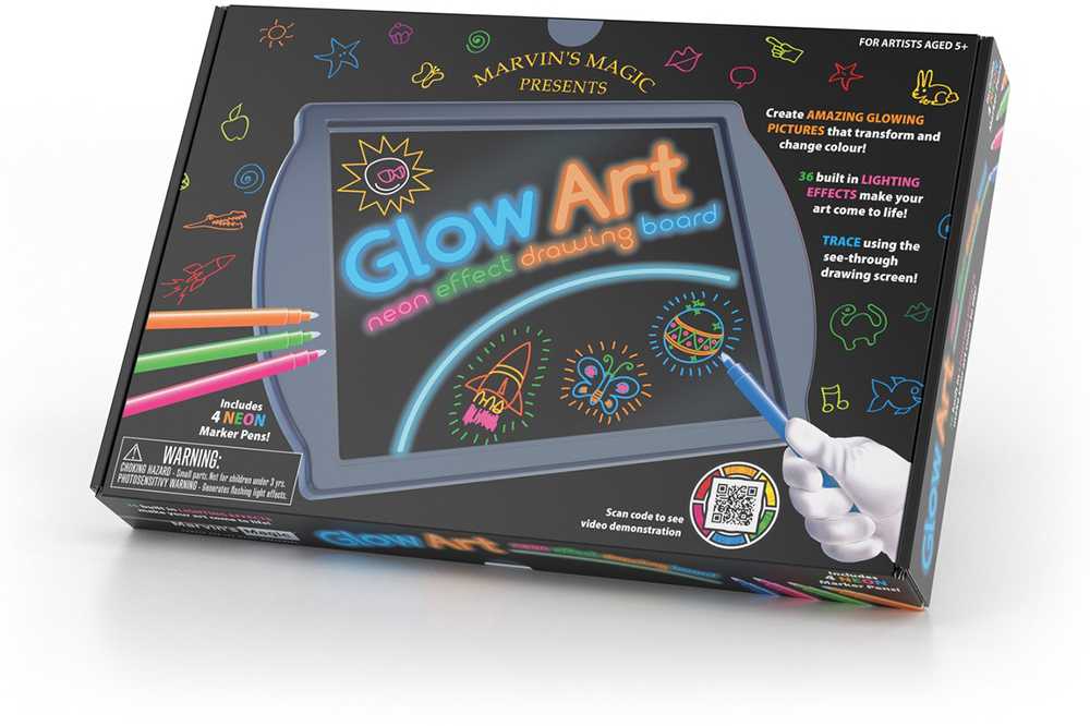 MARVINS MAGIC kūrybinis rinkinys Glow Art, juodas, MMG009/B