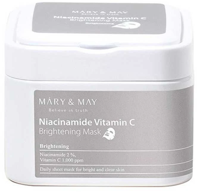 Mary&May Mary & May Niacinamide Vitamin C Brightening Mask šviesinanti lakštinė veido kaukė, 30 vnt.