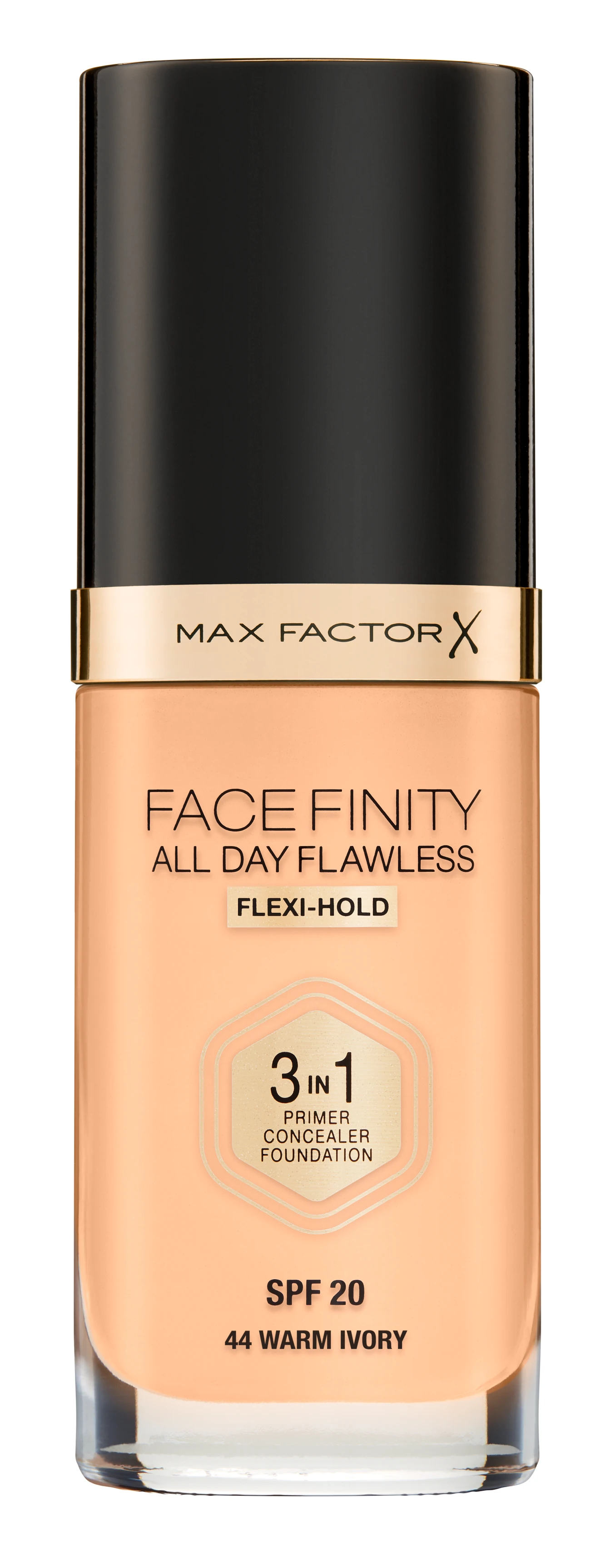 "Max Factor Facefinity 3 in 1" makiažo pagrindas , maskuoklis ir makiažo pagrindas Spf20 44 Warm Ivory 30ml