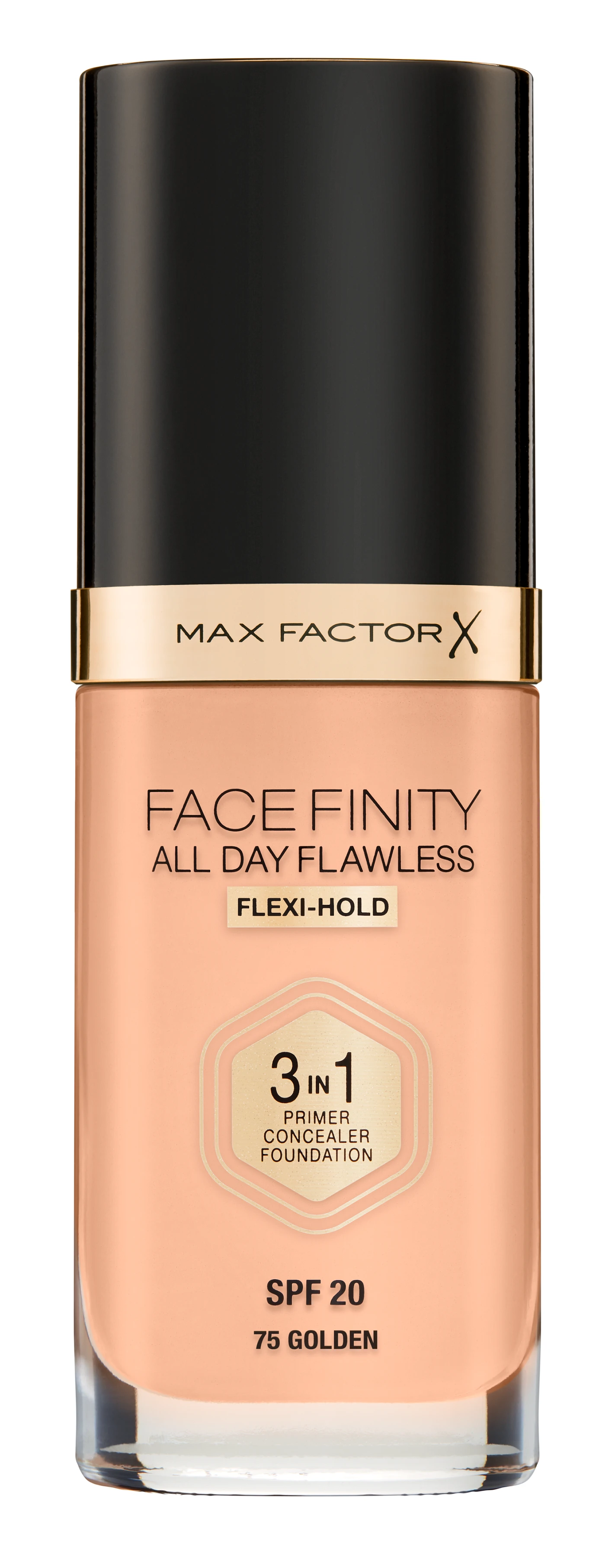 "Max Factor Facefinity 3 in 1" maskuoklis ir makiažo pagrindas Spf20 75 Golden 30ml