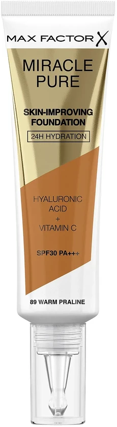 "Max Factor Miracle Pure" odą puoselėjantis makiažo pagrindas 24h Hydration Spf30 89-Warm Praline 30ml