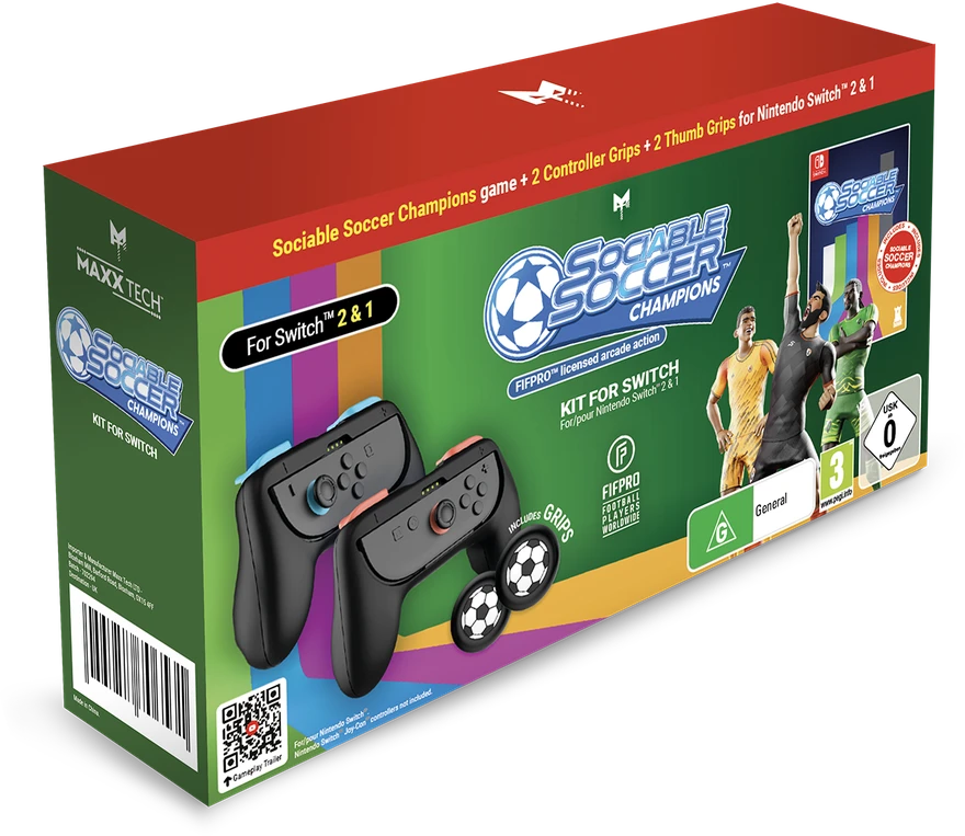 „Maxx Tech“ – „Sociable Soccer Champions“ rinkinys / „Switch“ / „Switch 2“ – „Nintendo Switch“