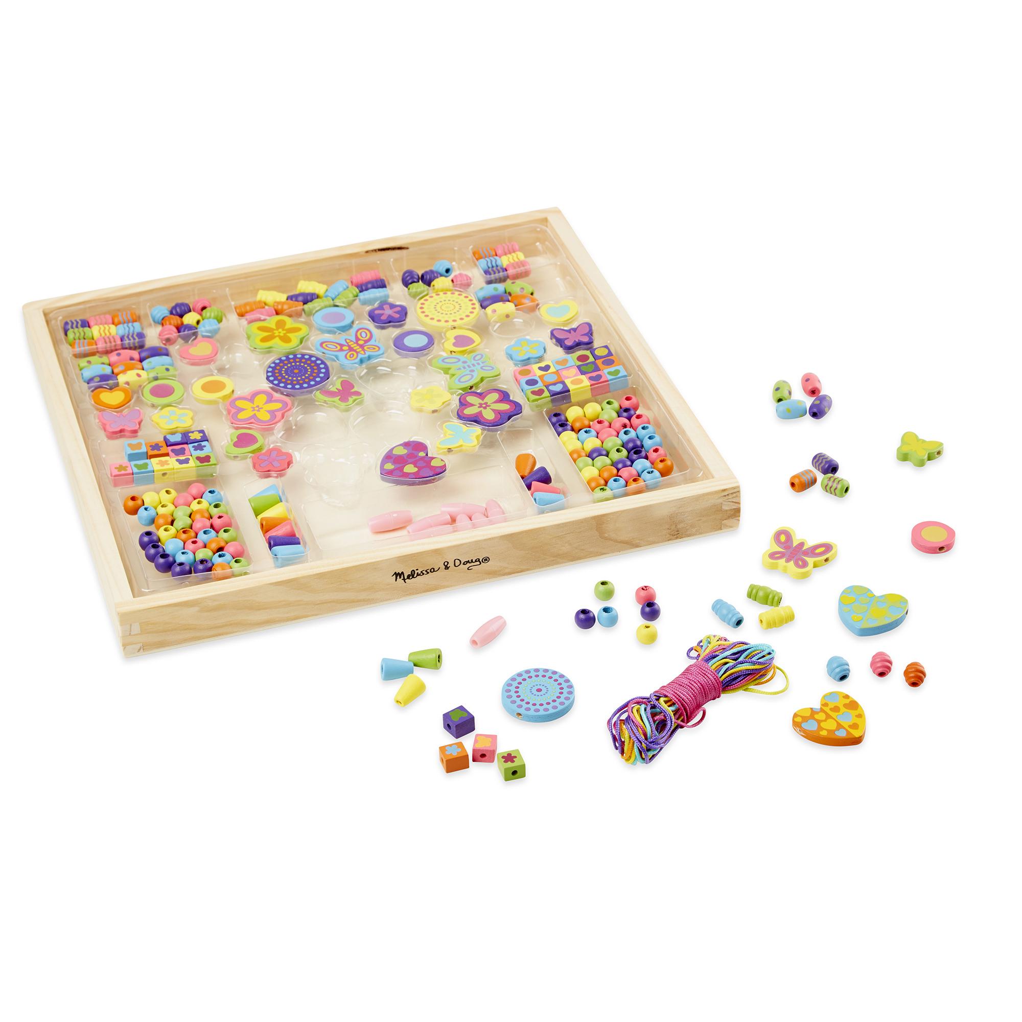 Melissa & Doug Medinių karoliukų vėrimo rinkinys Delux 220 d. Melissa ir Dougas, 14169