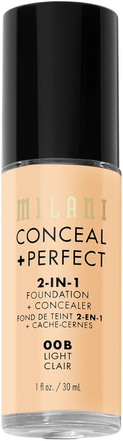 Milani „Conceal + Perfect Natural“ skystas makiažo pagrindas ir kaukė 2-in-1 00B Light, 30 ml