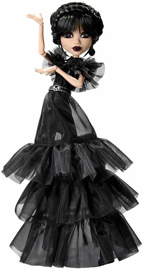 Žaislinė lelė Mattel „Monster High X Wednesday“ Trečiadienė su juoda suknele, 27 cm