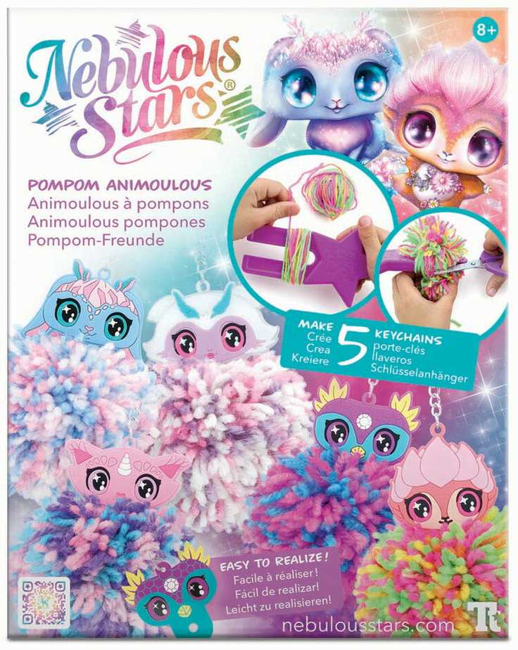 NEBULOUS STARS „pasidaryk pats“ rinkinys raktų pakabukų su pomponais gamybai