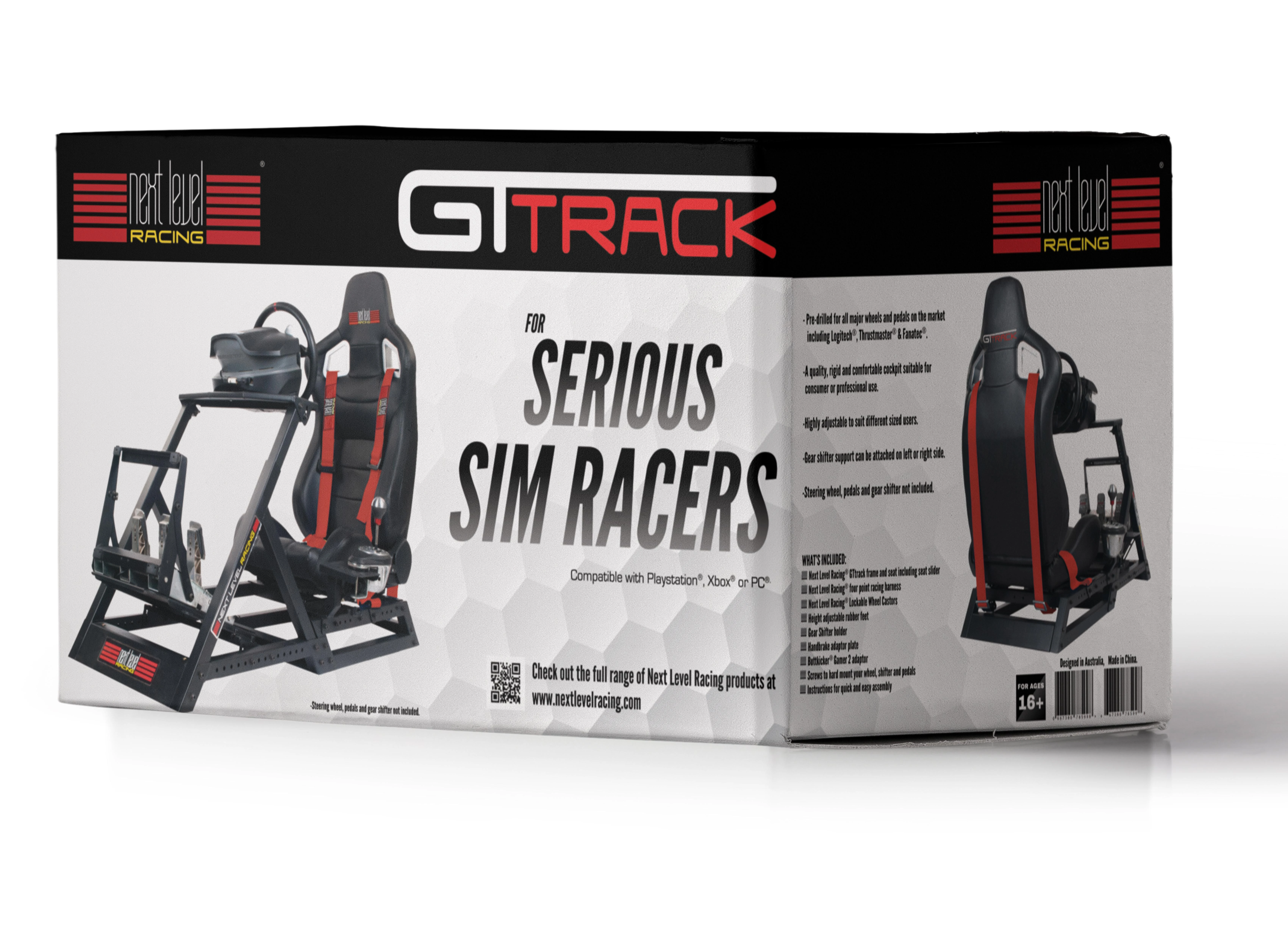 Žaidimų kėdė lenktynėms Next Level Racing GTtrack Gaming Chair