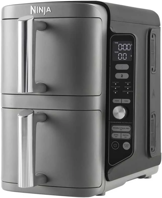 Karšto oro gruzdintuvė Ninja Double Stack XL, 2 lygių, 9,5 l, SL400EU, Tamsiai pilka