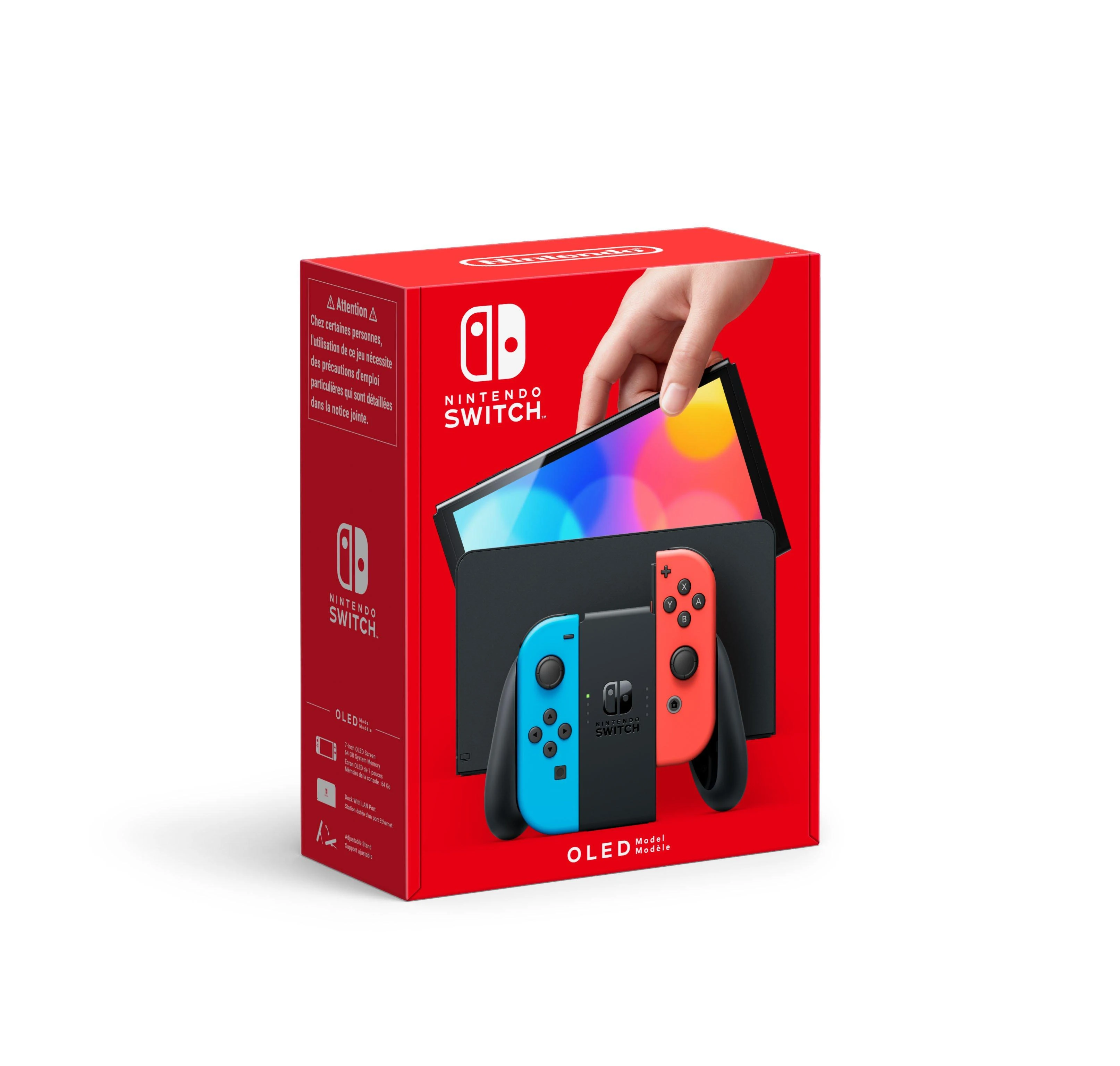 Nintendo Switch OLED konsolė (su Neon Raudona ir Neon Mėlyna Joy-Con)