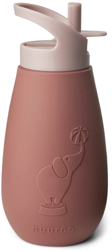 Nuuroo - Pax silikoninis gertuvės buteliukas - 350 ml - raudonmedžio spalvos