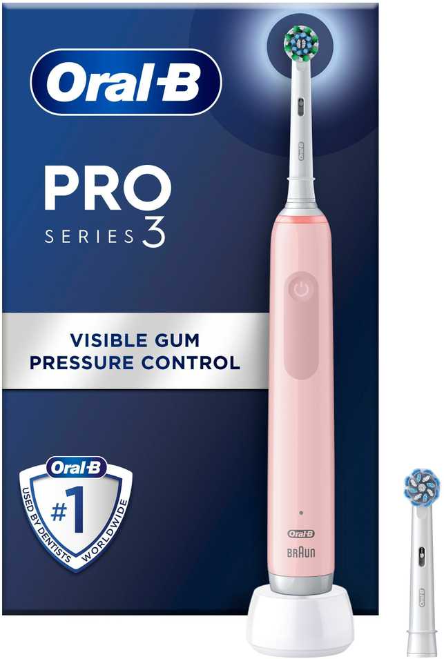 Elektrinis dantų šepetėlis Oral-B Pro Series 3, rožinis