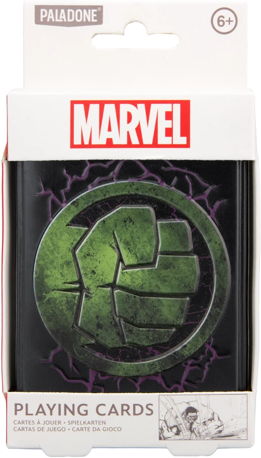 Paladone „Marvel“ – Hulko žaidimo kortos skardinėje