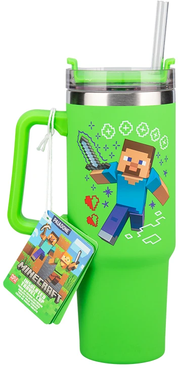 Paladone ABYstyle MINECRAFT Žalia Sandarus Puodelis su Šiaudeliu | 900 ml
