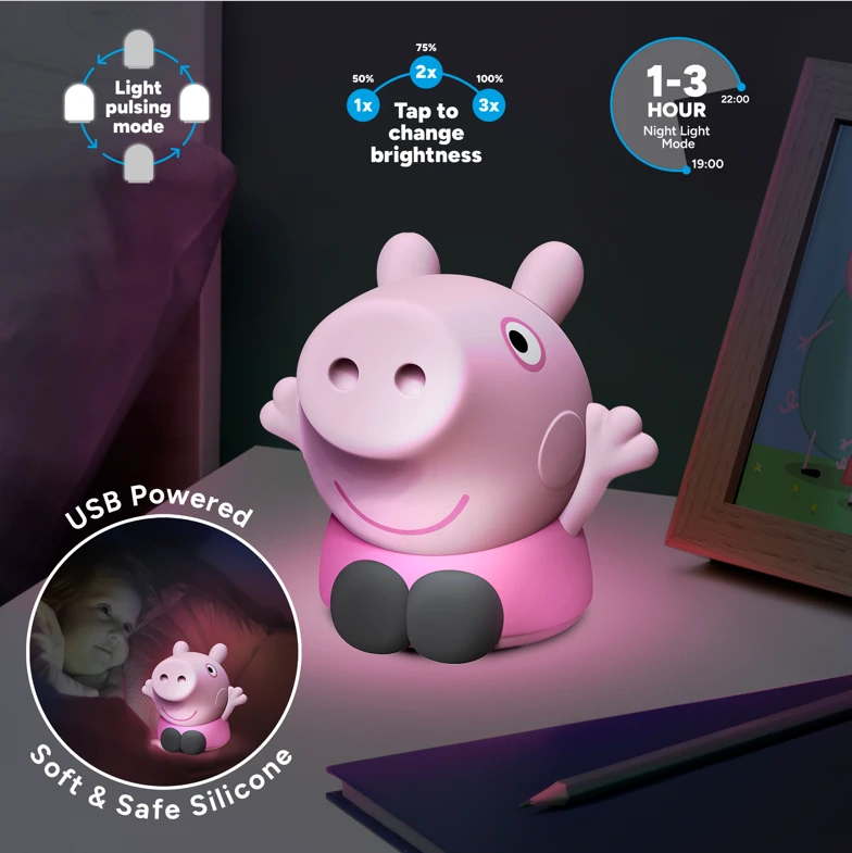 „Paladone“ – įkraunama silikoninė lemputė „Peppa Pig“