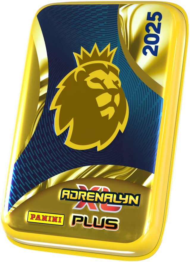 „Panini“ futbolo kortelės „Adrenalyn XL Plus Premier League 2025“ mini skardinė