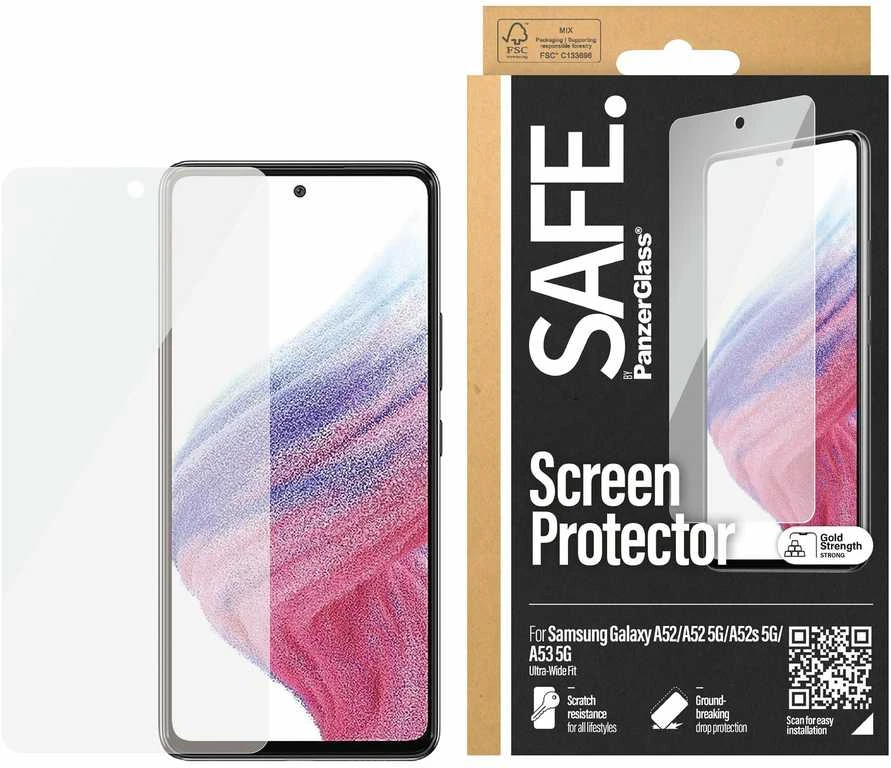 Panzer Glass SAFE by PanzerGlass Ultra-Wide Fit Apsauginis stiklas Samsung Galaxy A52 / A52 5G / A52s 5G / A53 5G