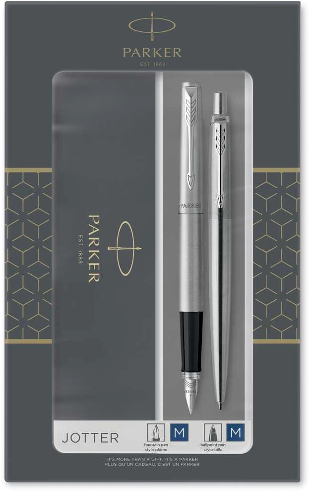Parker Rinkinys: Plunksnakotis + Tušinukas Jotter Stainless Steel CT - 2093258