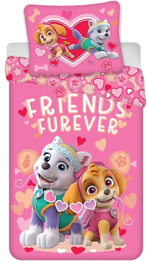 Brandmac Paw Patrol Friends Furever vaikiška patalynės komplektas 100√ó140cm, 40√ó45cm