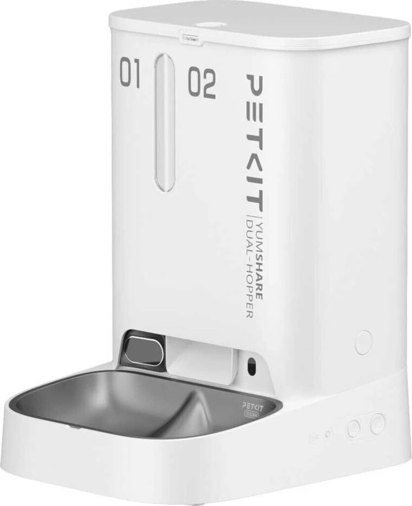 Automatinė šėrykla Petkit YumShare Dual Hopper, baltos spalvos