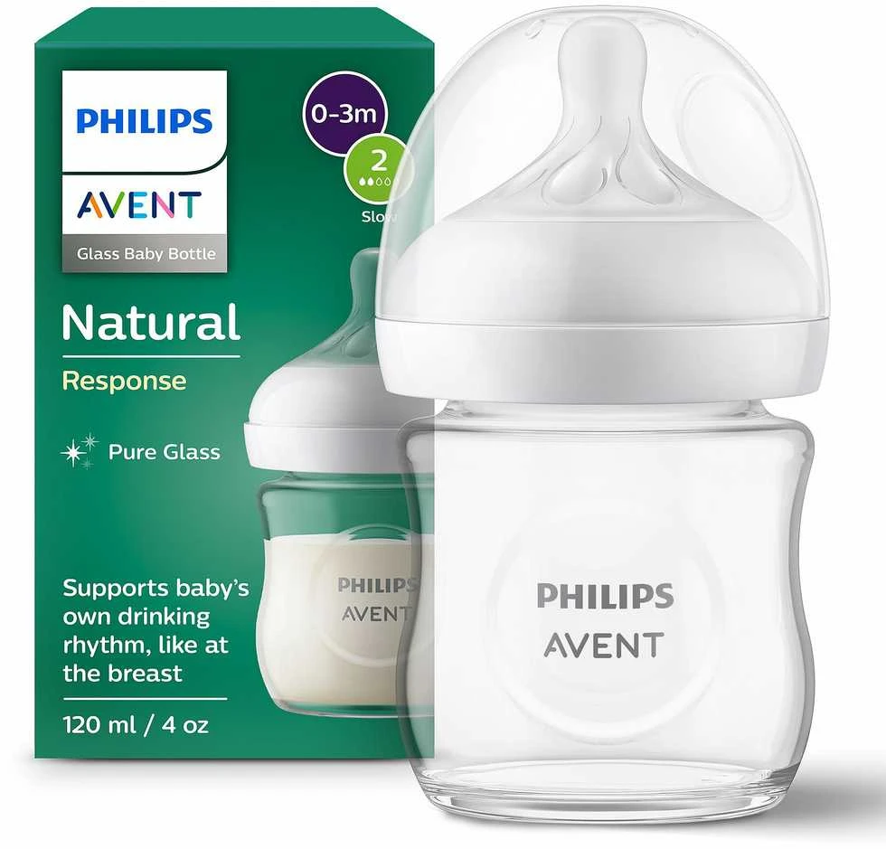 Philips AVENT Natural Response SCY930/01 Stiklinis kūdikio buteliukas, kuris veikia kaip krūtis, permatomas