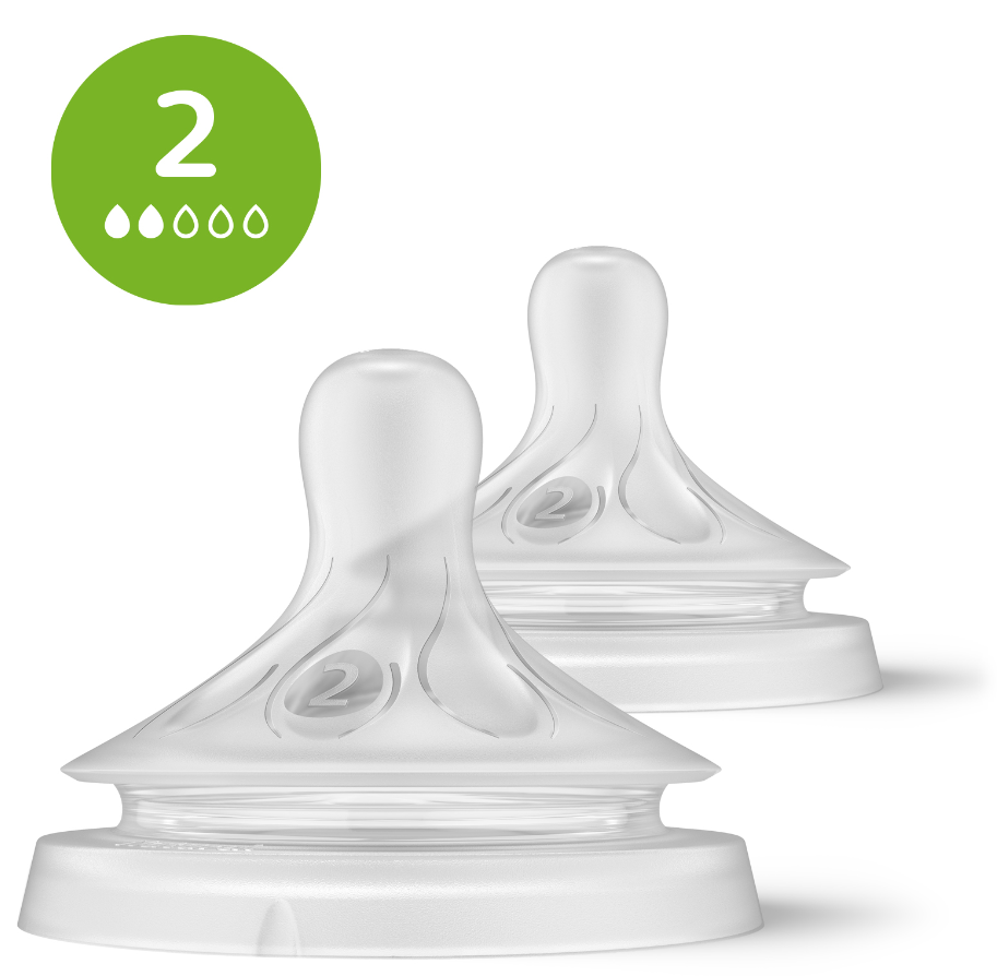 Philips Avent SCY962/02 Natural Response -pullotutti, flow 2, 0 kk+, 2 kpl pakkauksessa